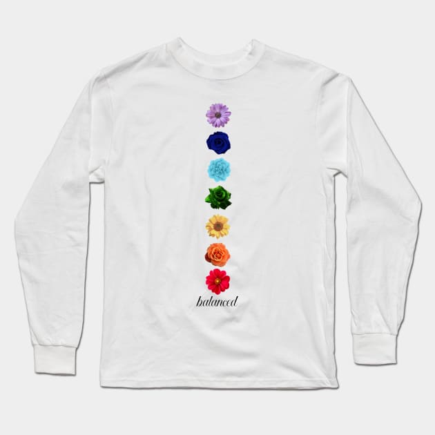 Seven Chakaras flower Art Long Sleeve T-Shirt by THE WANDER KEY